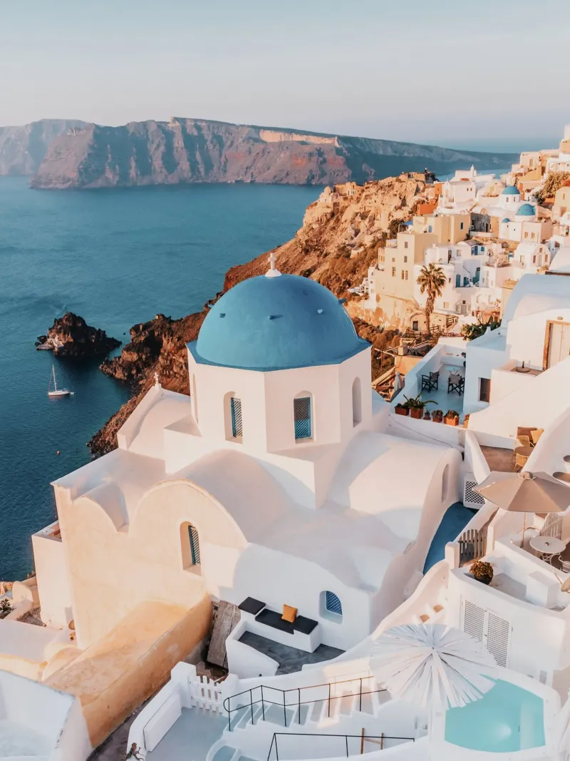 Santorini Griekenland Print, Reisposter canvas van TheTravelClub