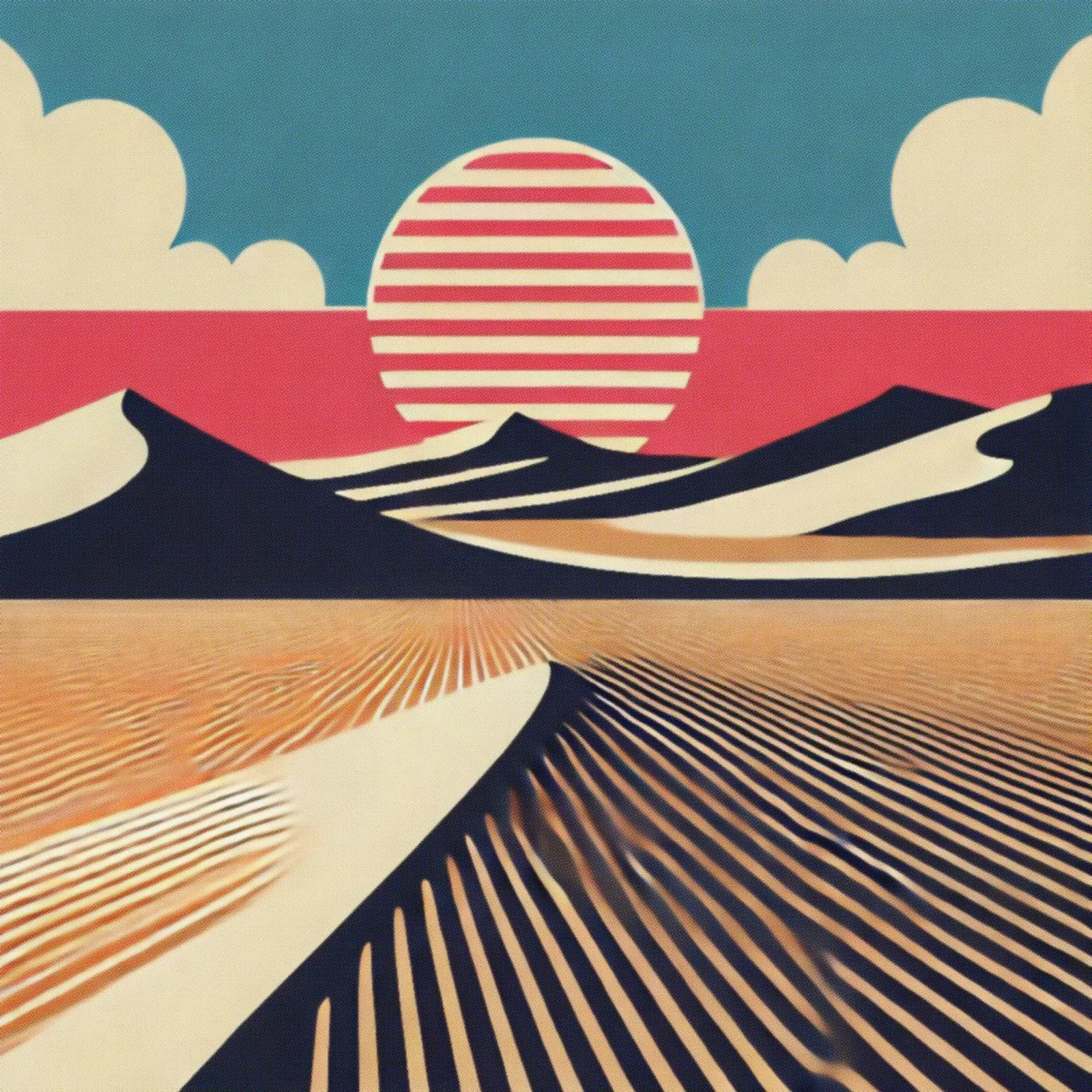 Tramonto nel deserto - Stampa poster d'epoca tela con Cornice a cassetta da posterprints-by-nomad