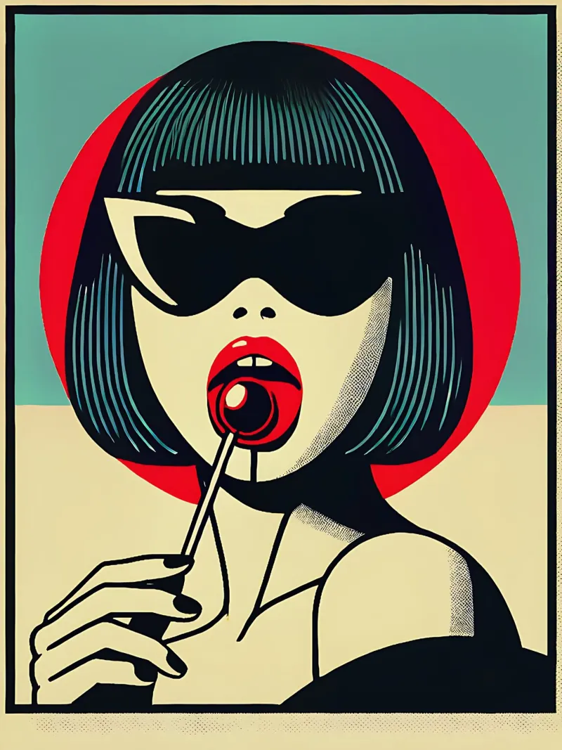 Lolli - Stampa di poster d'epoca poster con telaio in plastica da posterprints-by-nomad