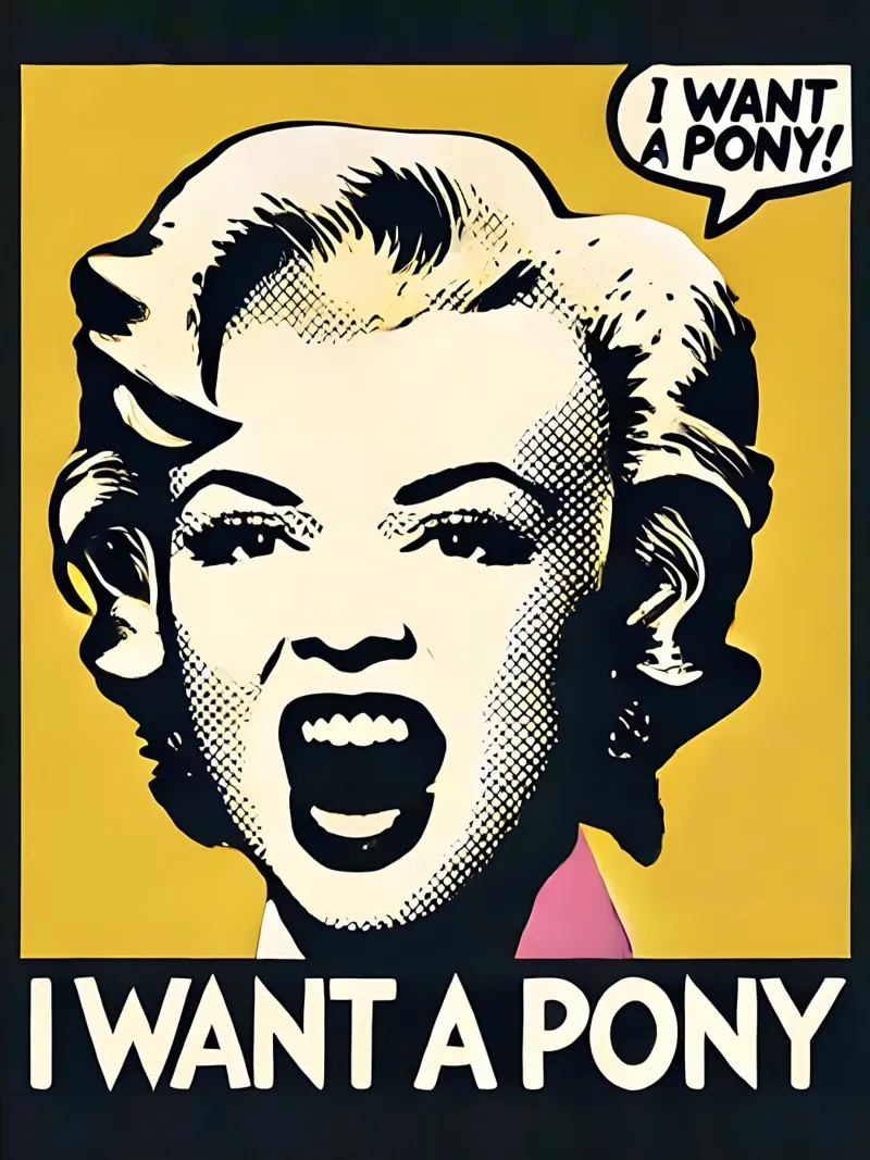 I WANT A PONY - Vintage poster print poster by posterprints-by-nomad