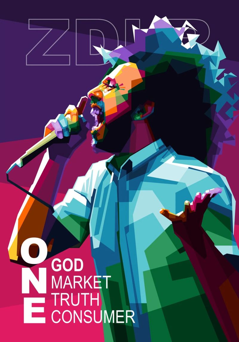 UN SEUL DIEU, UN SEUL MARCHÉ, UNE SEULE VÉRITÉ, UN SEUL CONSOMMATEUR. poster de Alkahfsmart
