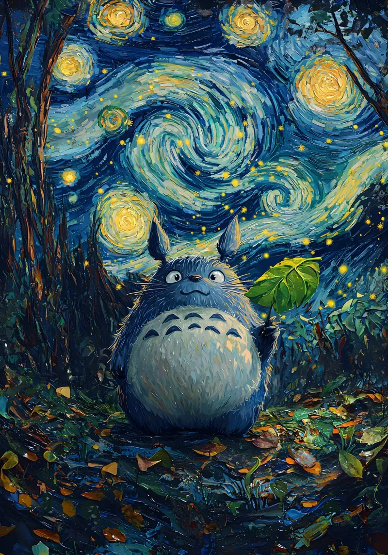 Totoro Starry Night pellicola backlit da CreativeStudio