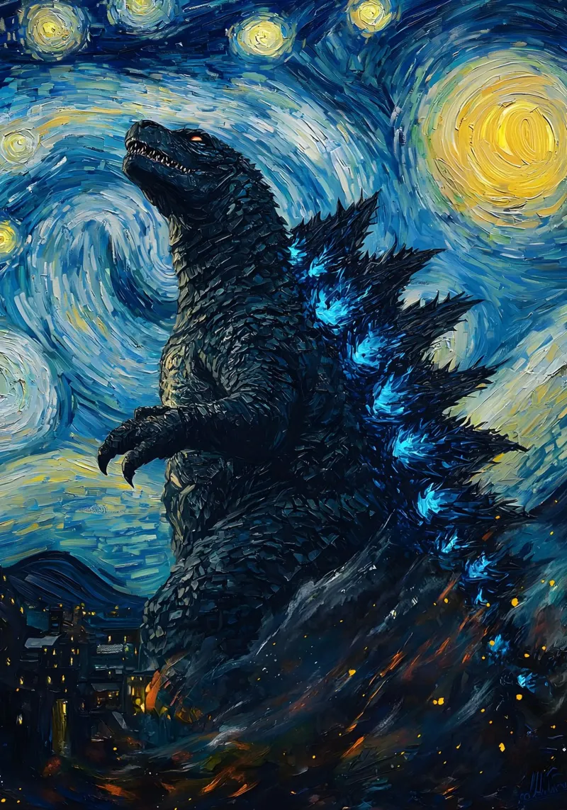 Godzilla Starry Night pellicola backlit da CreativeStudio