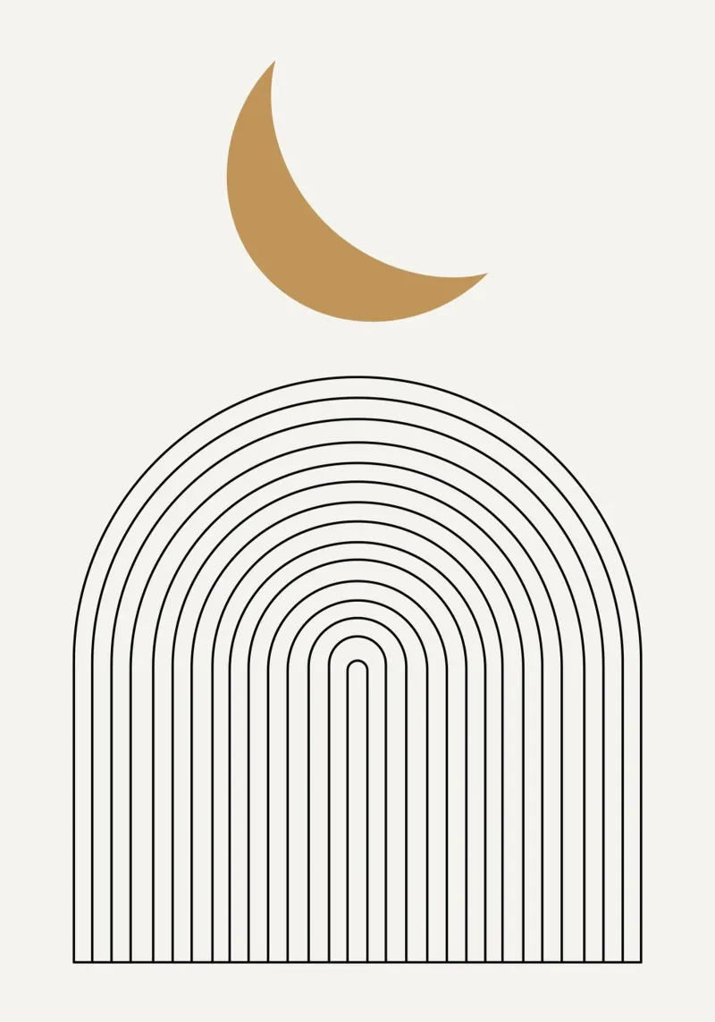 Astratto Boho metà secolo Pattern 19 poster con telaio in alluminio da Paigaam Studio