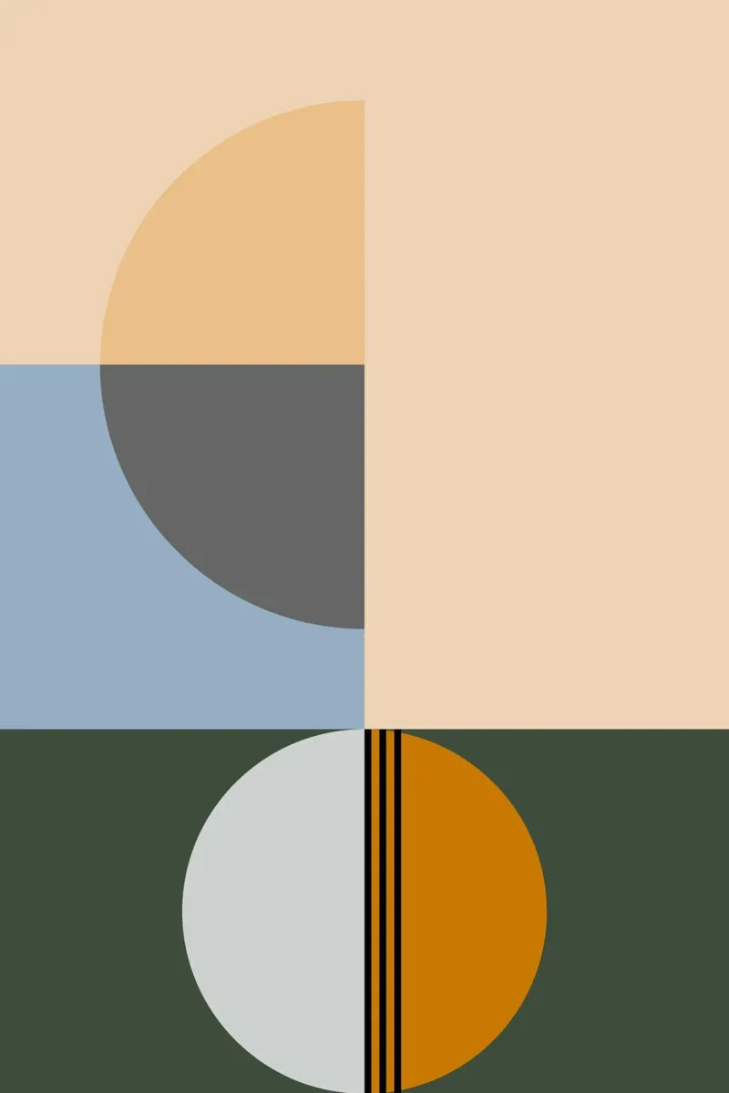 Mid Century Geometric Abstract 17 alluminio dibond da KHouse Studio