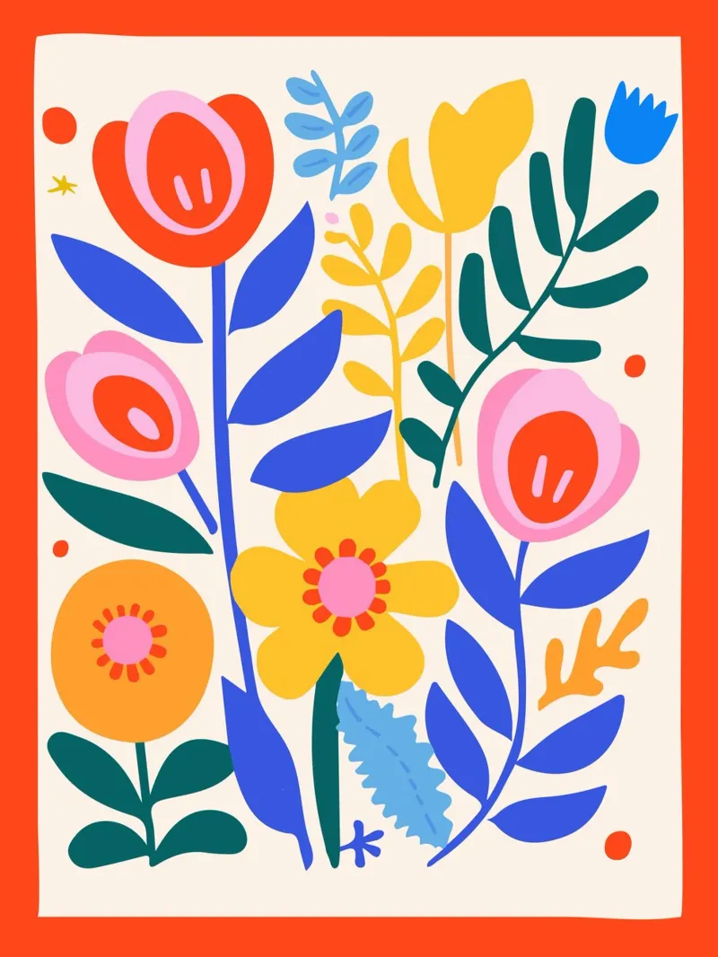 Vibrant floral splendour canvas by Whole©