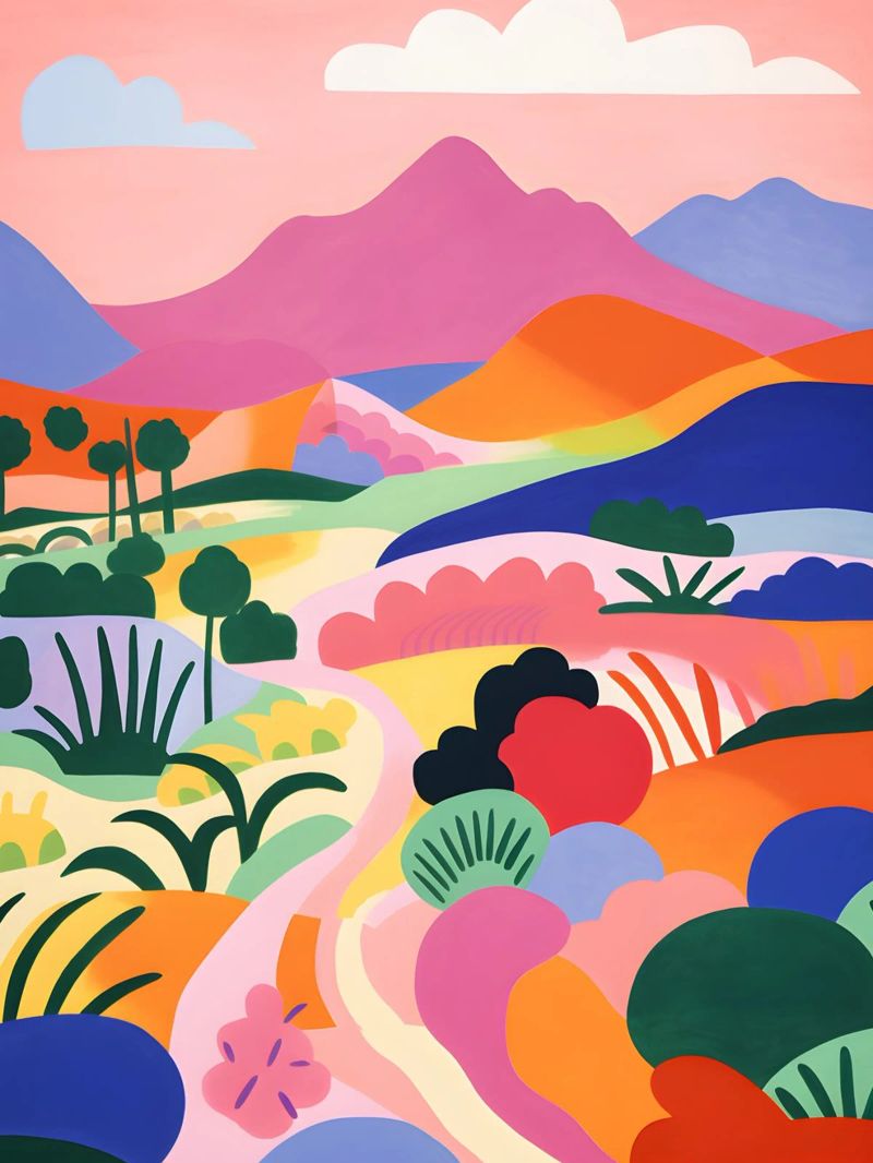 Farbenfrohe Landschaftskunst Poster von Whole©