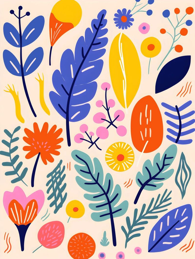 Abstrakte Blätter & Blumen Poster von Whole©