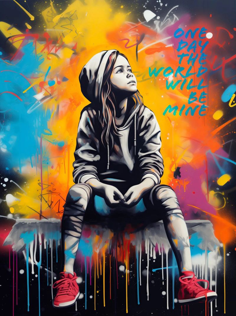 One Day The World Will Be Mine | Banksy Style Street Art Poster von Autofocus
