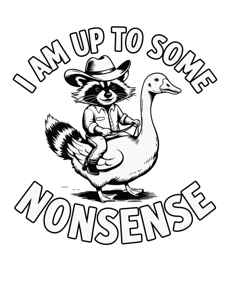 I am up to some nonsense poster met houten frame van edsonramosart