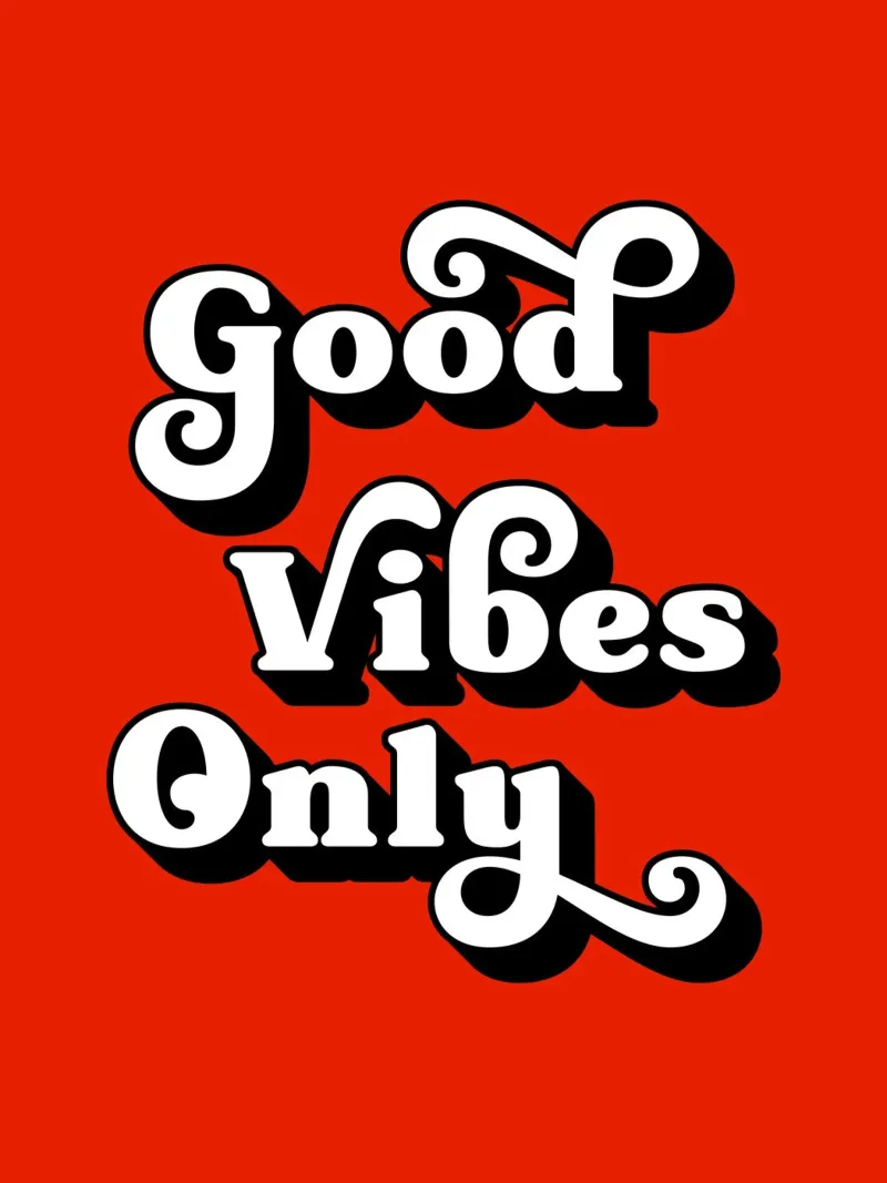 Alleen goede vibraties (Rode toon) canvas van Paigaam Studio