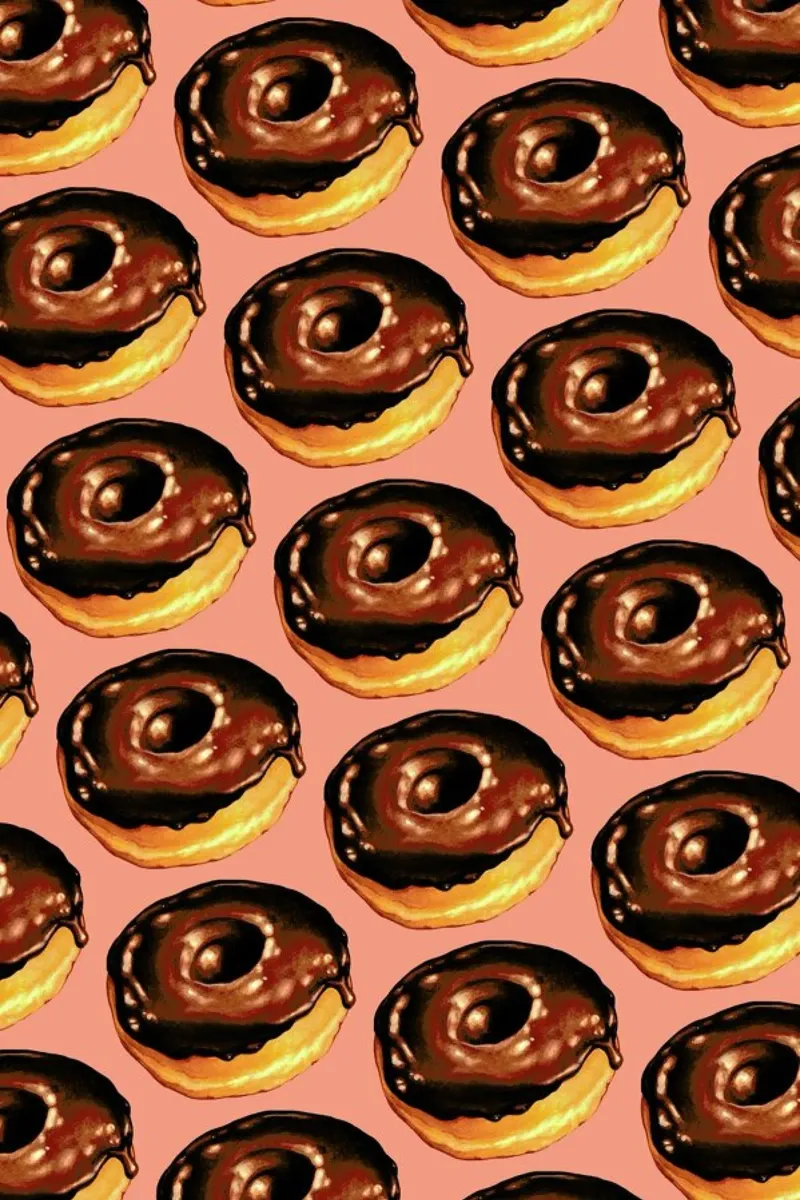 Chocolate Donut Pattern - Pink pellicola backlit da Kelly Gilleran