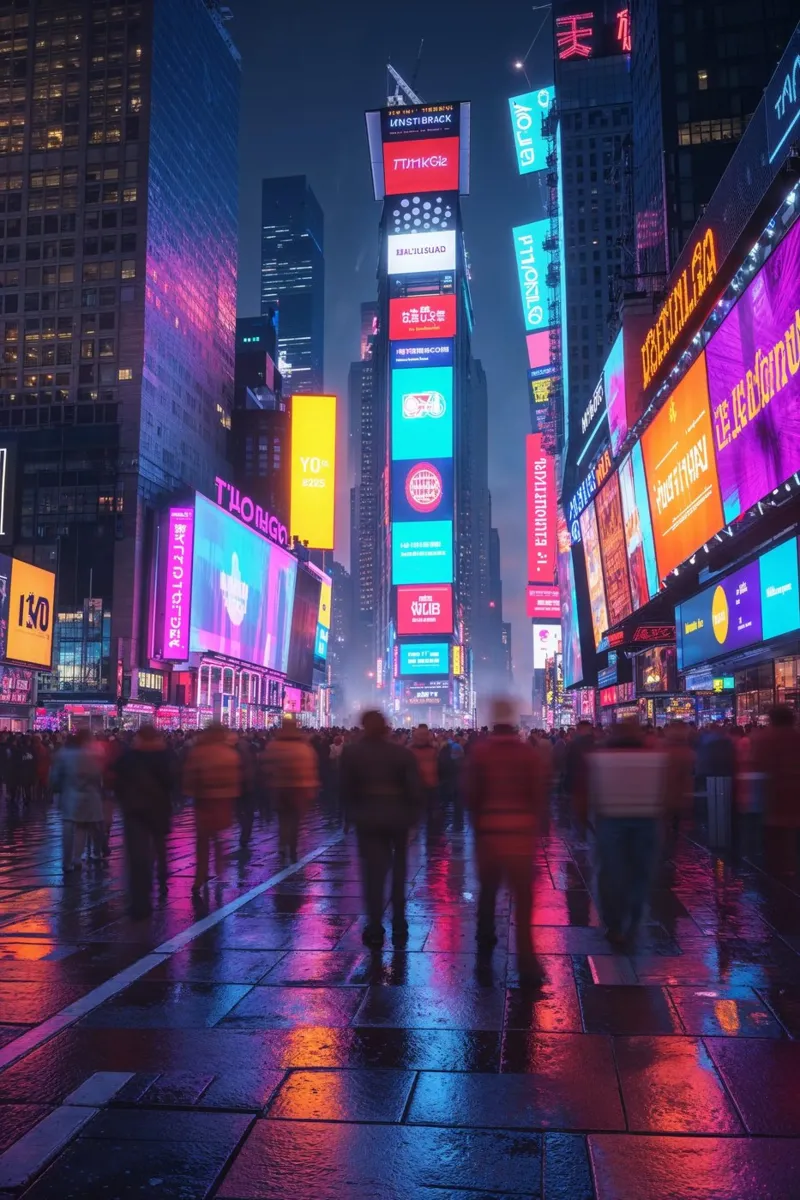 Midnight Glow of Times Square’s Skyline metacrilato de AlbertKlee