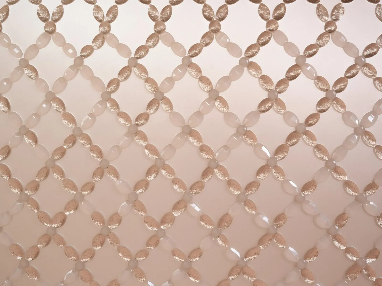 Rose gold pattern Elegance canvas with Floater frame by Carinaprint