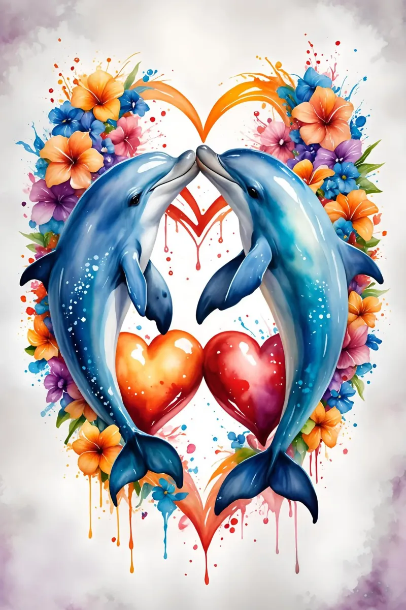 Delfini innamorati, San Valentino poster da Holidays