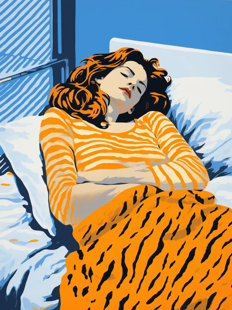 Giornata invernale a letto | Ritratto di donna poster con telaio in legno da Autofocus