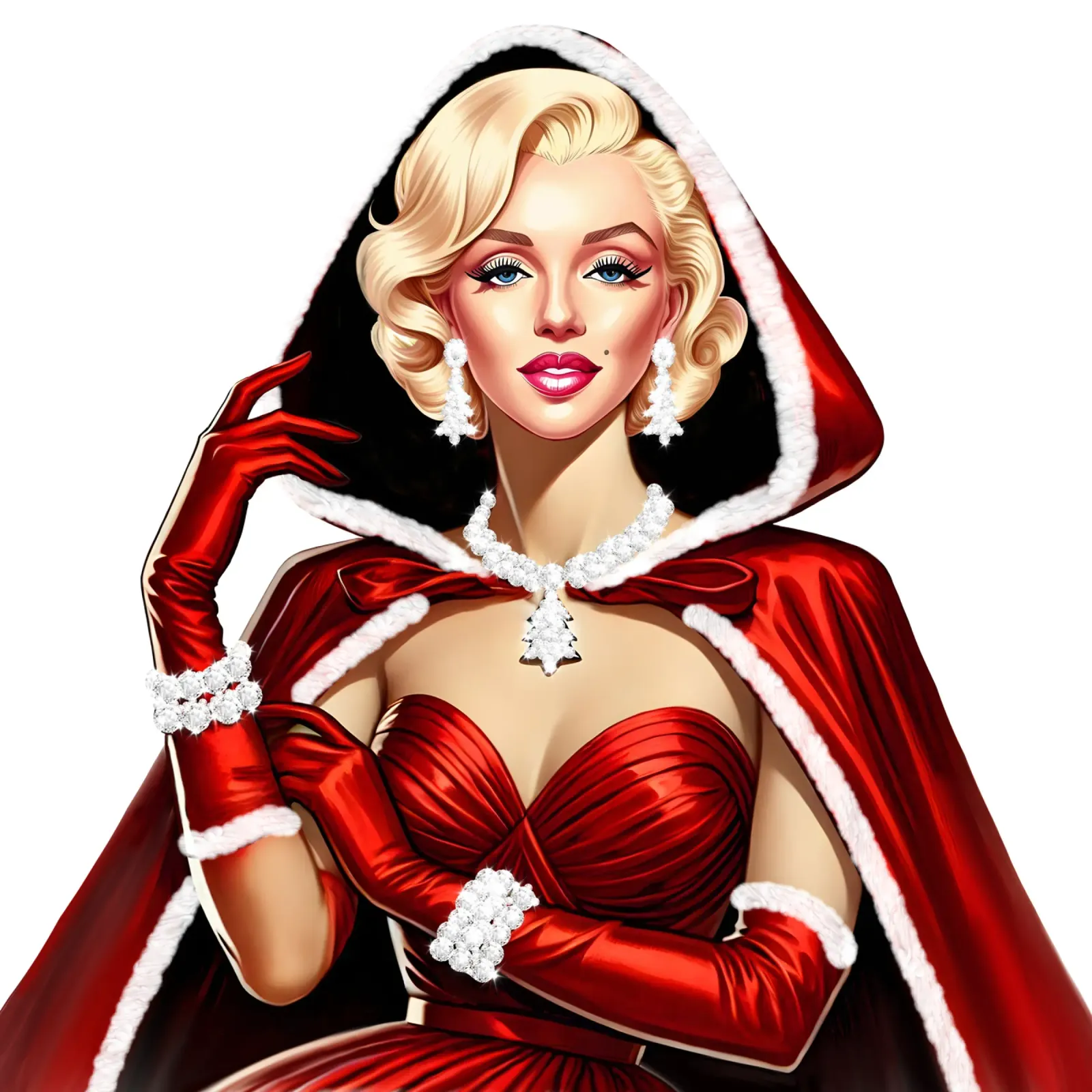 Marilyn come Babbo Natale pellicola backlit da ARTOMATIC
