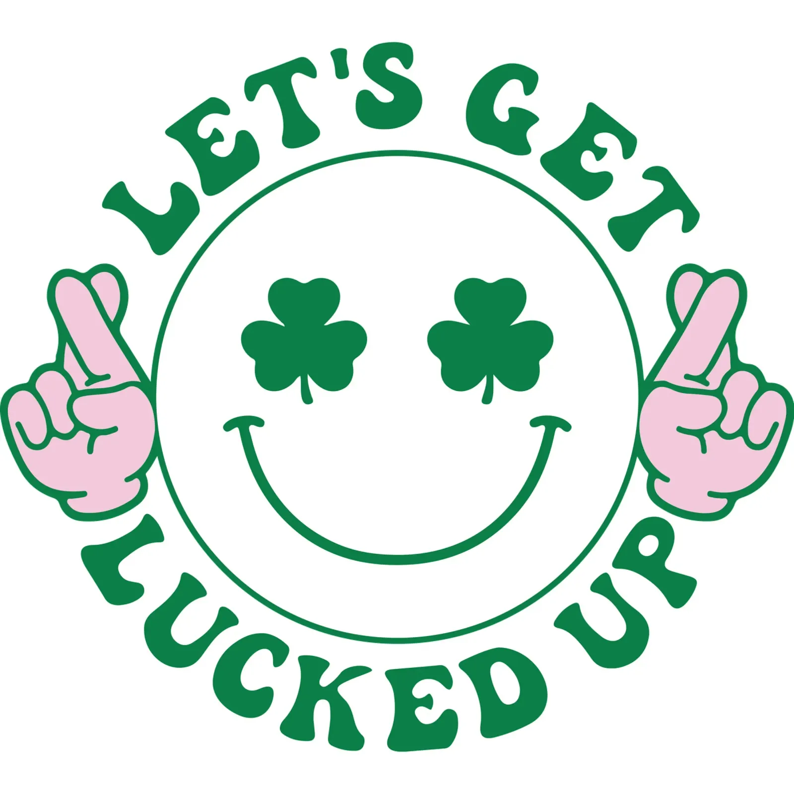 st patrick lets get lucked up funny art design metacrilato de onefeelshop