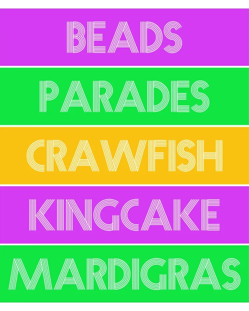 mardigras quotes design alu-dibond by onefeelshop