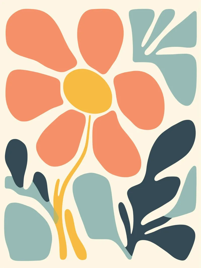 Abstract flower poster with aluminum frame by Whole©