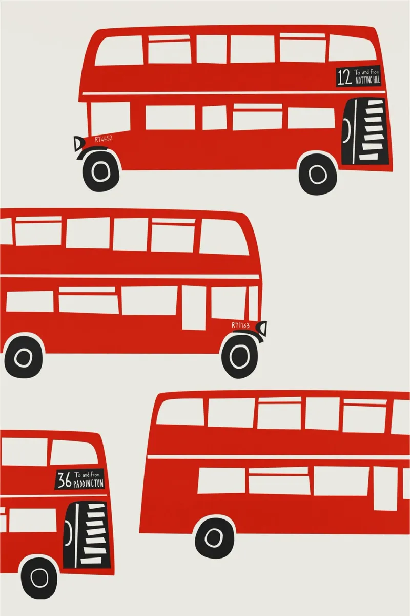 Autobus Londra poster con telaio in plastica da Fox & Velvet