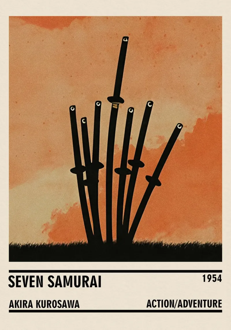 Seven Samurai pellicola backlit da TheArtstudio