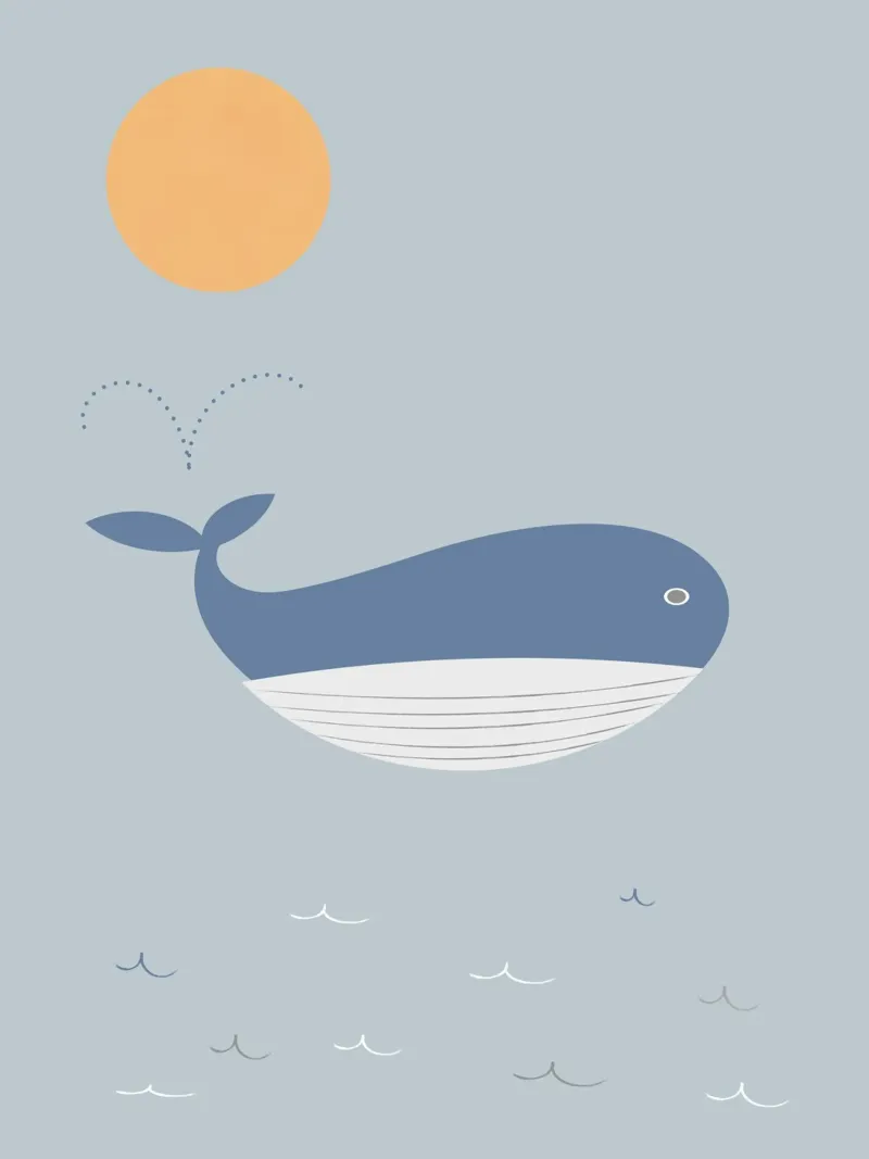 The sun and a whale on the ocean pellicola backlit da natural neutral