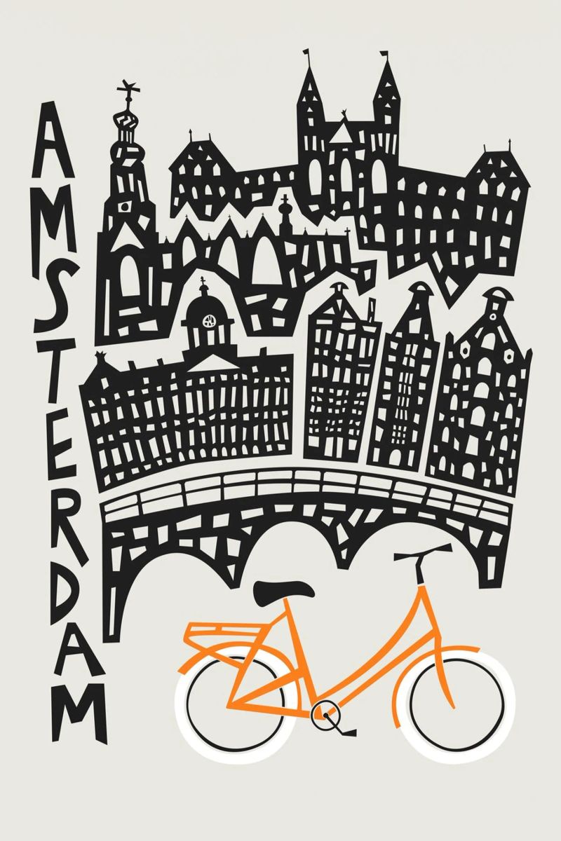 Stadsgezicht Amsterdam poster van Fox & Velvet