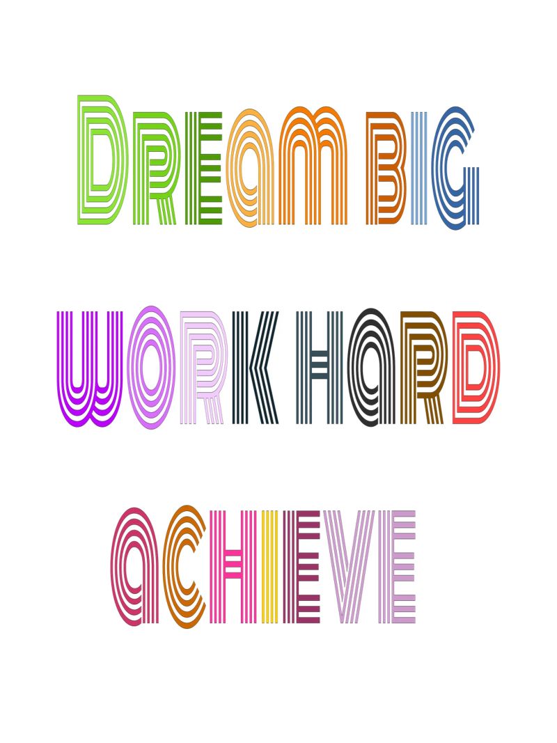 Motivationsmantra - Groß träumen, hart arbeiten, etwas erreichen Poster von inspirational quote