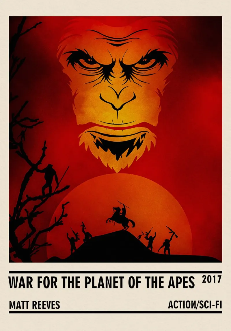 War for the Planet of the Apes pellicola backlit da TheArtstudio