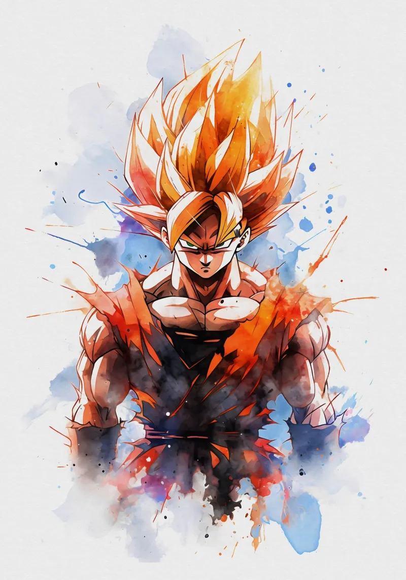 son goku super saiyan acrylic glass by CreativeStudio
