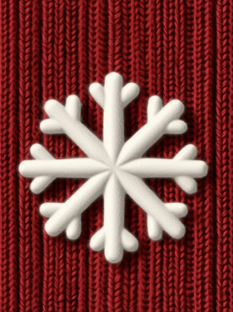 Snowflake | Knitted warming winter motif canvas with Floater frame by Autofocus