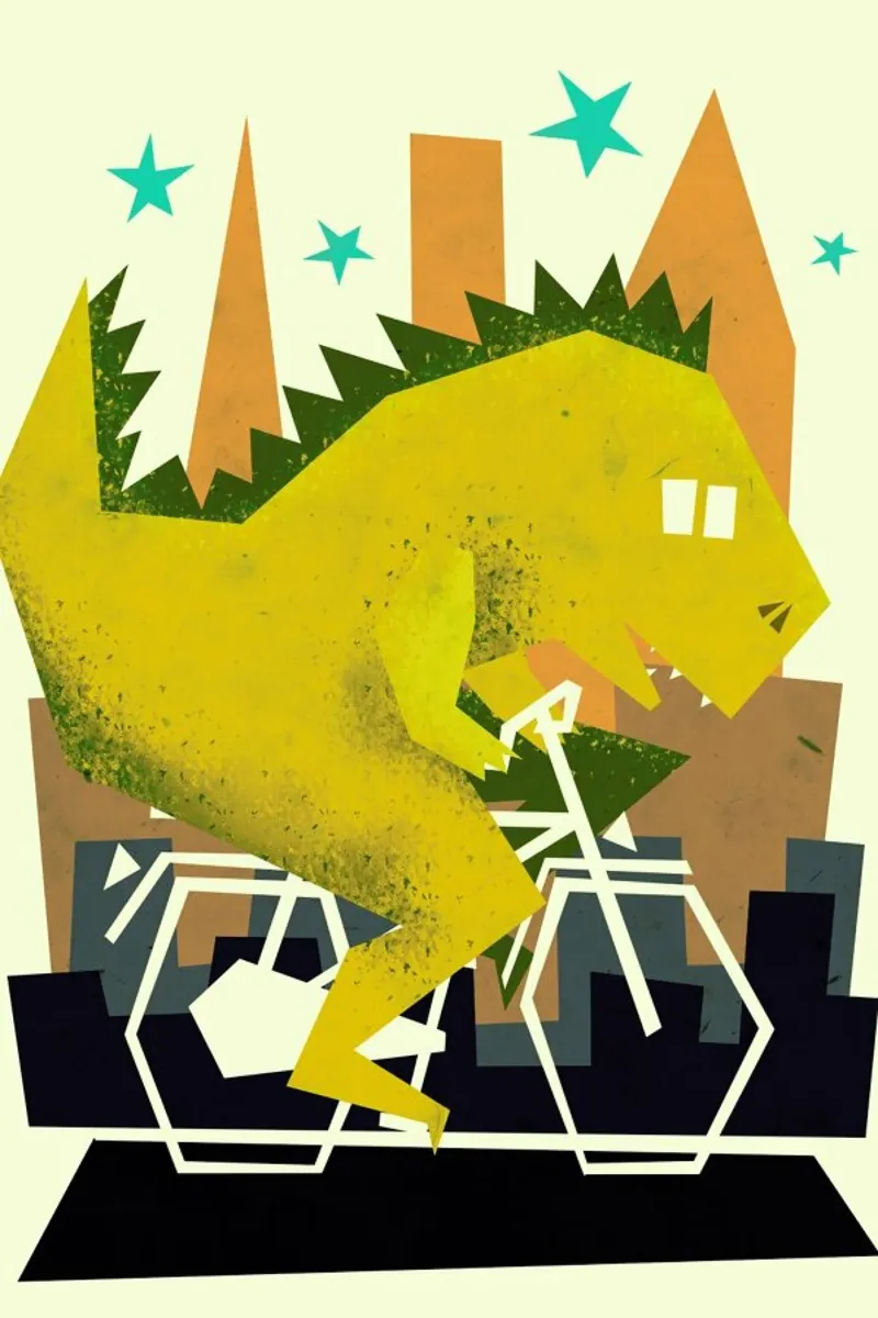 Godzilla Going To Town pellicola backlit da Yetiland