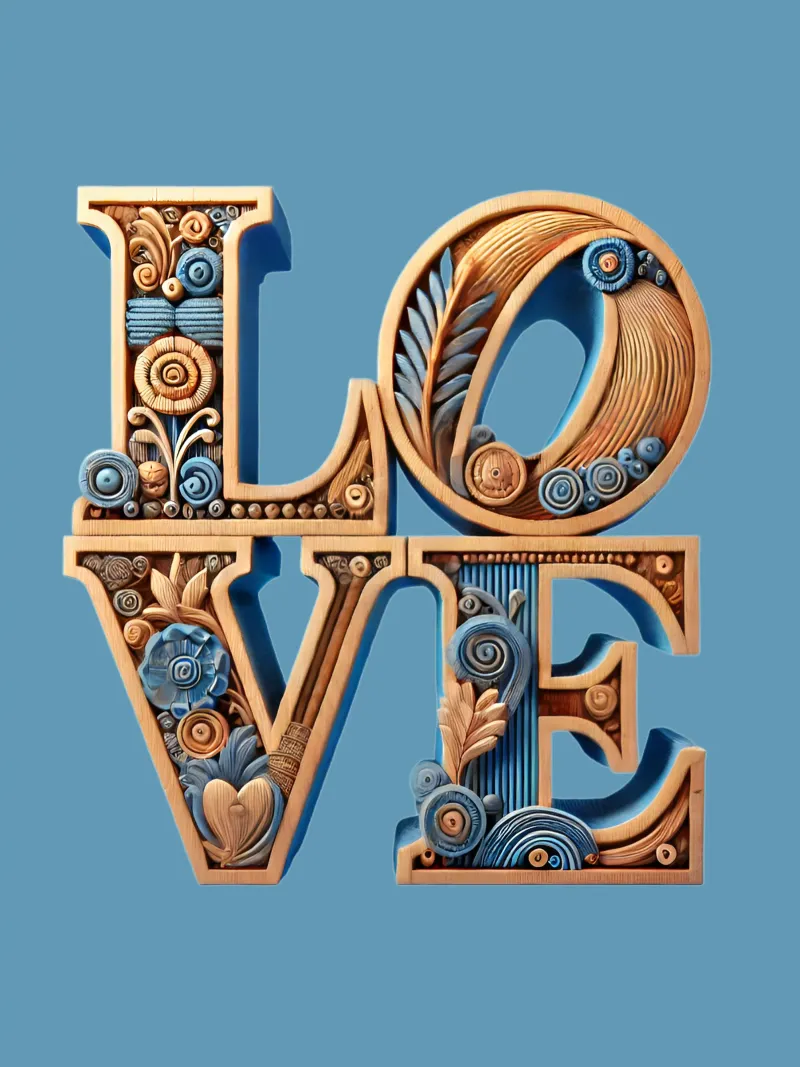 Love (Holz) poster with plastic frame by Digital Naive