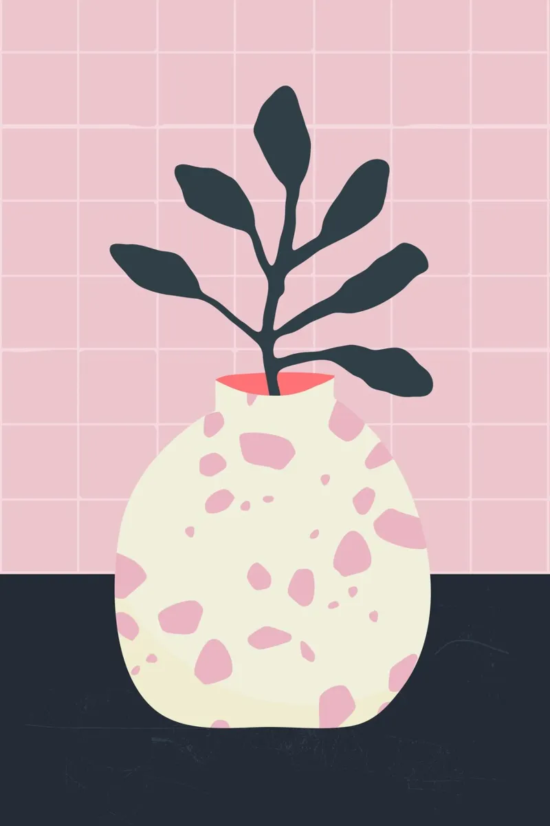 vase terrazzo rose poster con telaio in alluminio da STUDIO 4H37