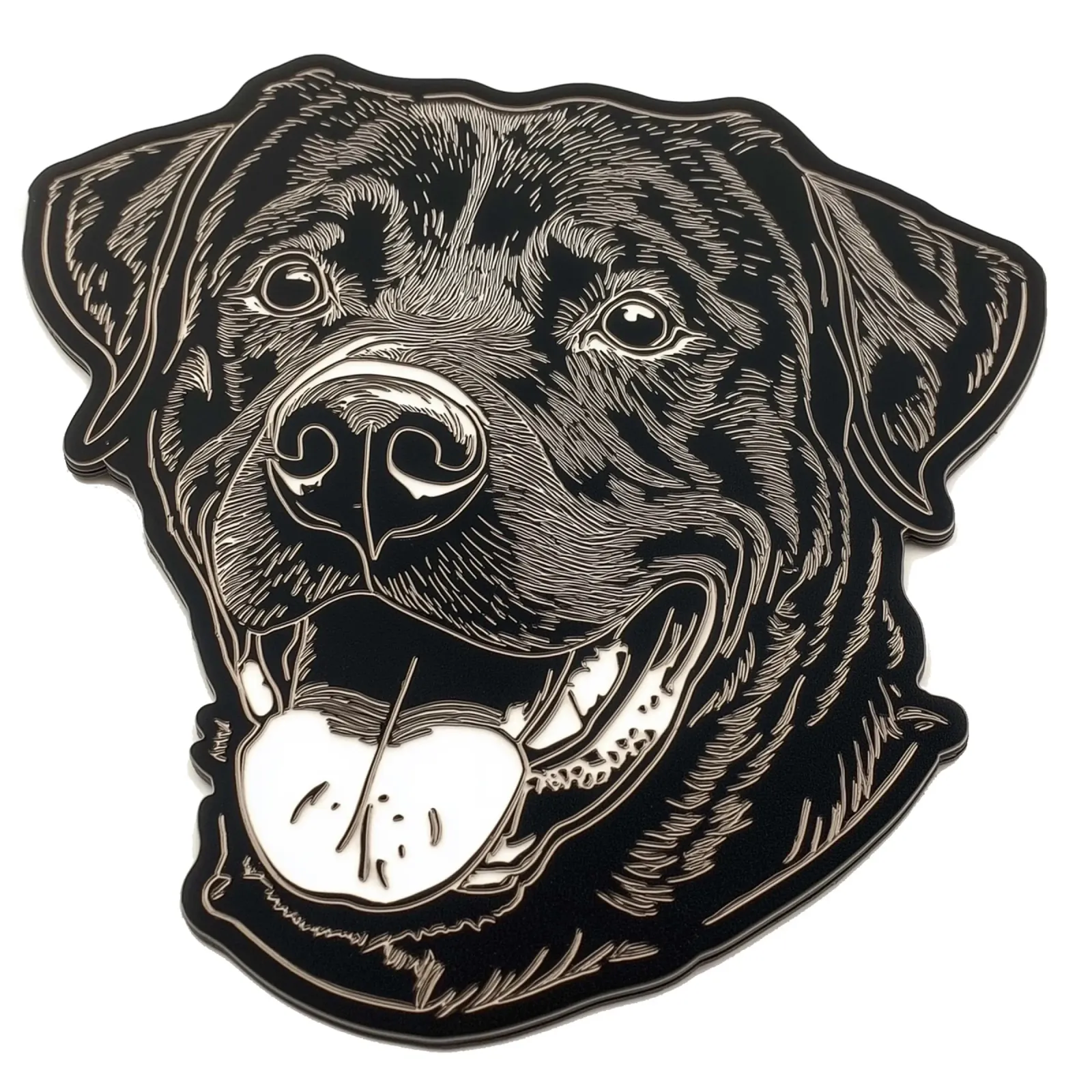 Cane di legno nero poster con telaio in alluminio da Motivate-Today