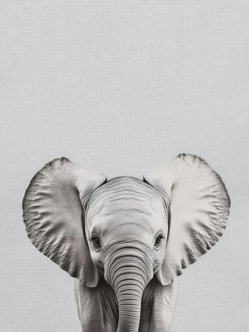 Lili simpatico cucciolo di elefante poster da Carinaprint