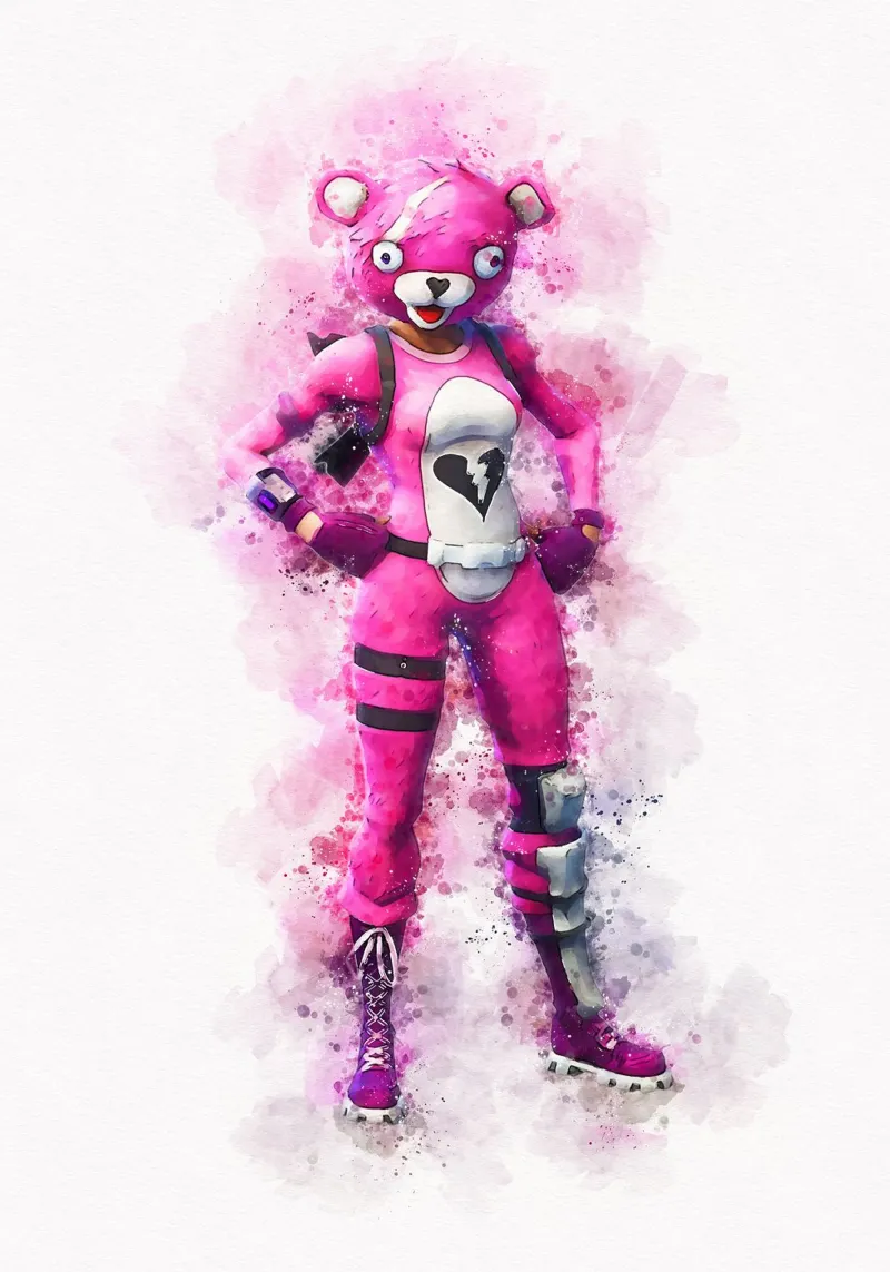 Fortnite cuddle poster con telaio in legno da CreativeStudio