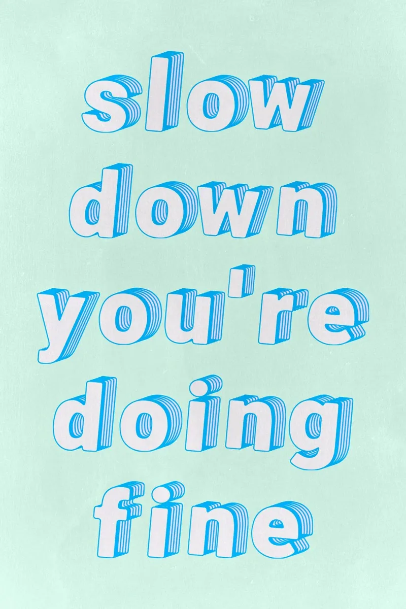 Slow Down Green poster with wooden frame by QuooodZ by MooodzArt