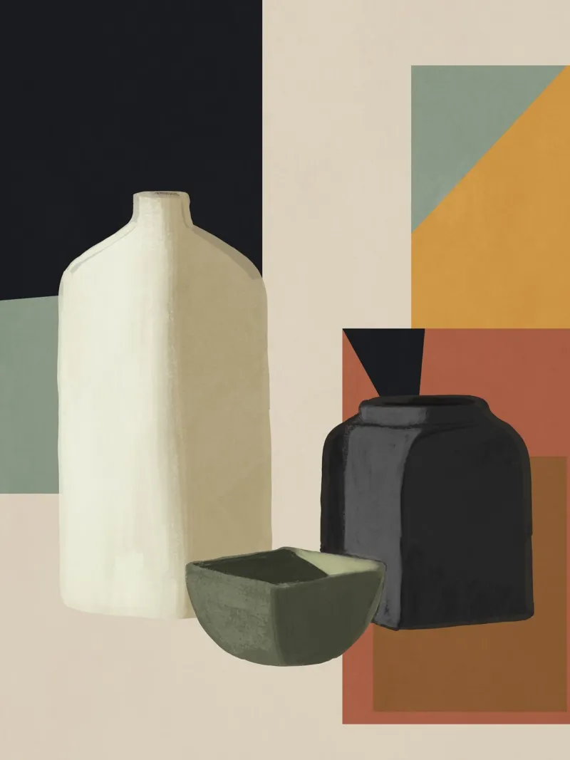 Abstracte kunst vazen 3 poster van Gaite