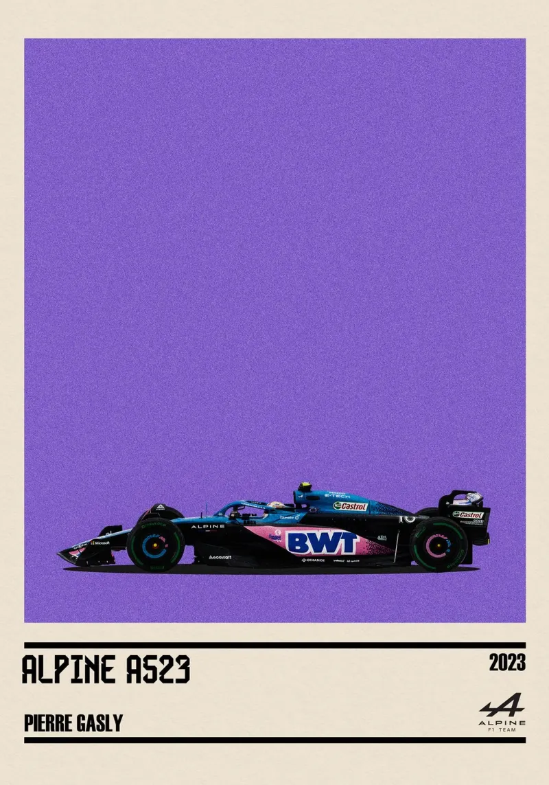 Alpine A523 Renault F1 BWT 7° GP Monaco 2023 Pierre Gasly pellicola backlit da TheArtstudio