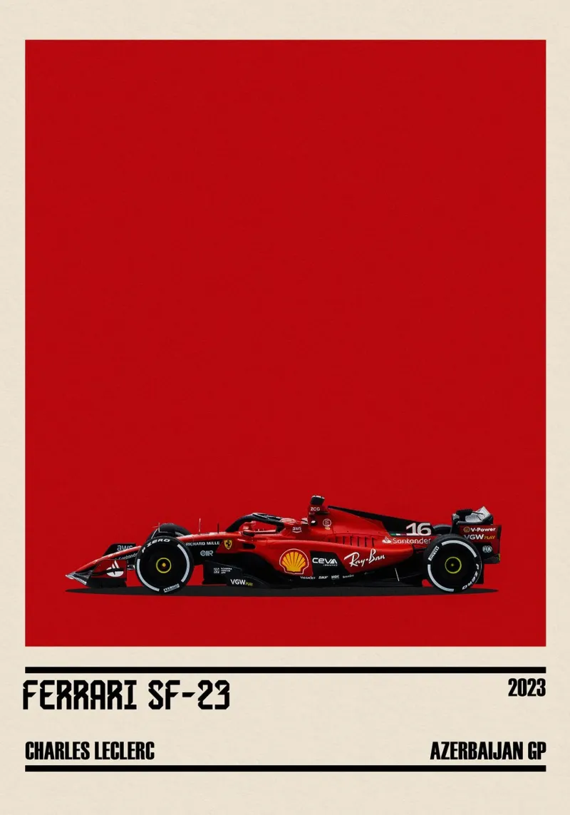 Ferrari SF-23 Scuderia Ferrari F1 3° Azerbaijan GP 2023 pellicola backlit da TheArtstudio