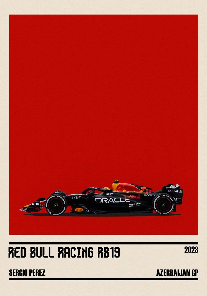 Red Bull RB19 Honda RBPT Oracle F1 winner Azerbaijan GP 2023 poster by TheArtstudio