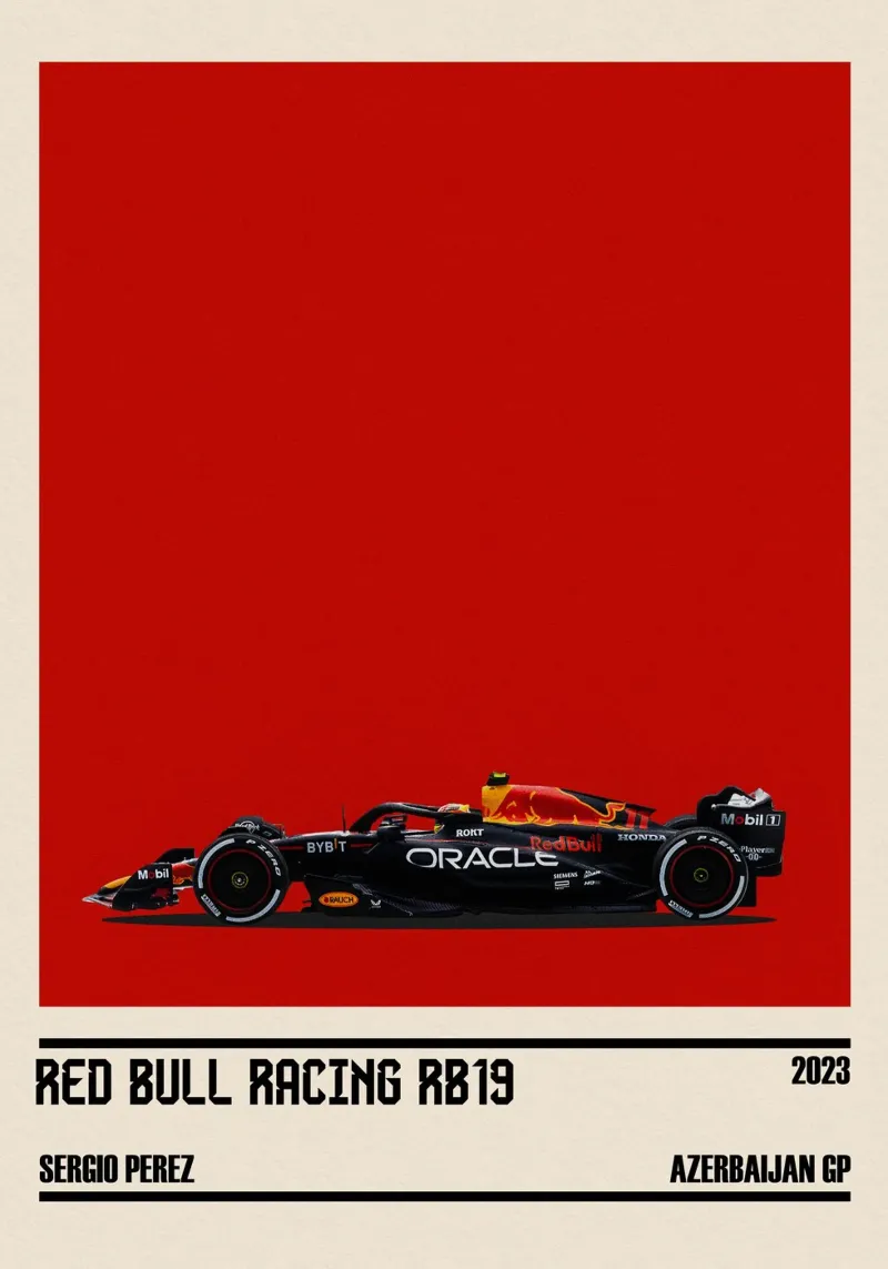 Red Bull RB19 Honda RBPT Oracle F1 winner Azerbaijan GP 2023 alluminio dibond da TheArtstudio