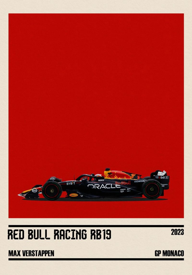 Red Bull RB19 Honda RBPT Oracle F1 winner GP Monaco 2023 Max poster by TheArtstudio