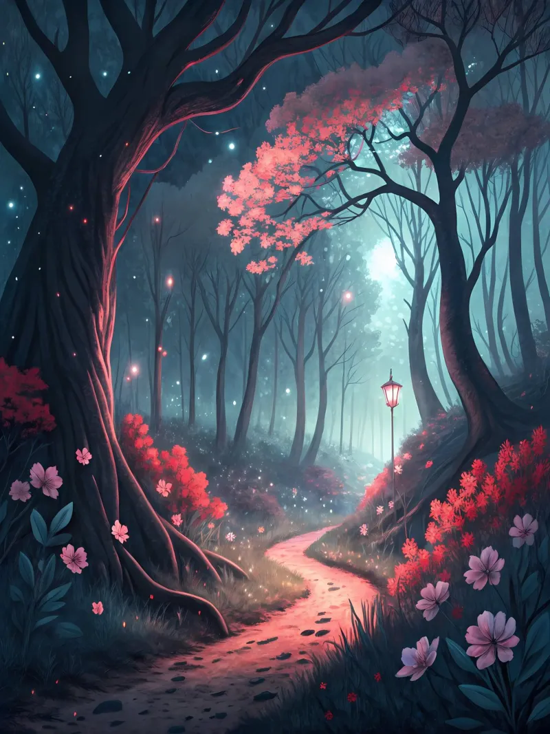 Enchanted Forest Path poster with aluminum frame by Artistic-shop