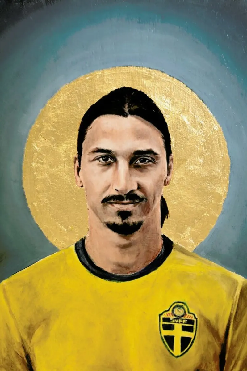 Football Icon - Zlatan Ibrahimovic poster con telaio in legno da David Diehl