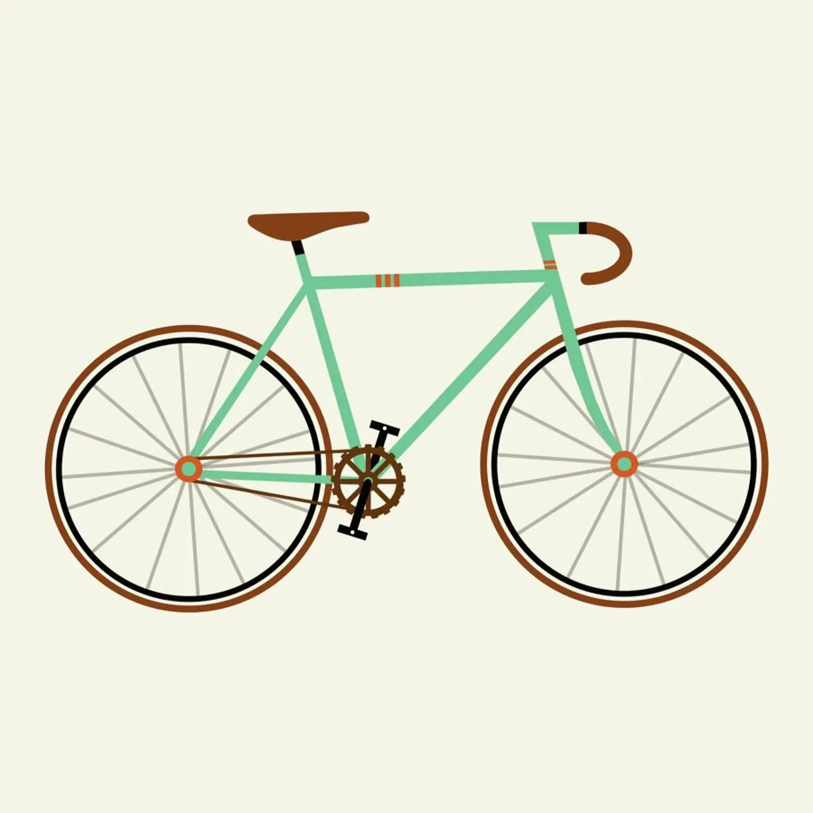 Green Fixie poster con telaio in legno da Karin Bijlsma