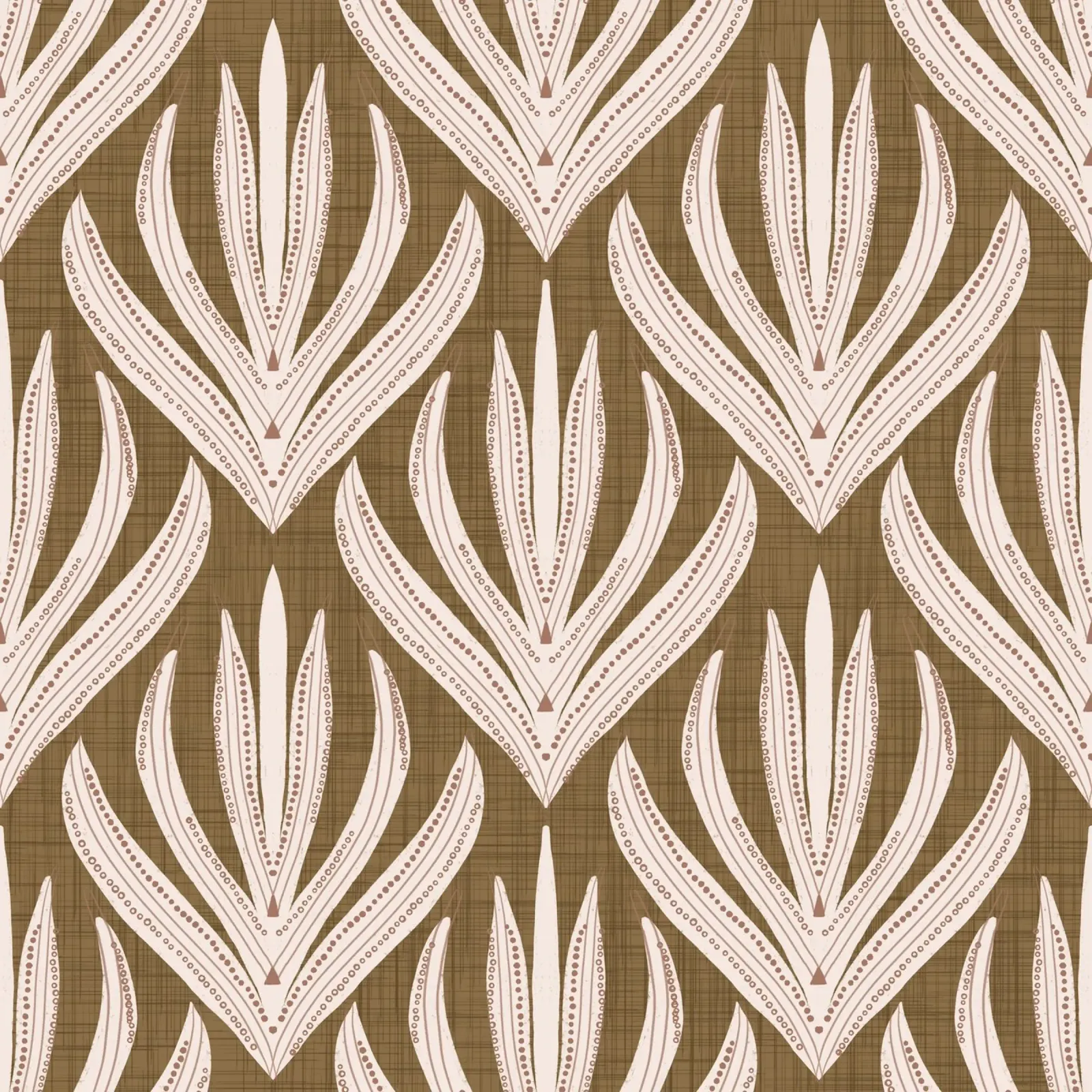 Retrò Folk Leaf Dull Gold PANTONE 17-0935 - Mid Century Mod pellicola backlit da susanacosta
