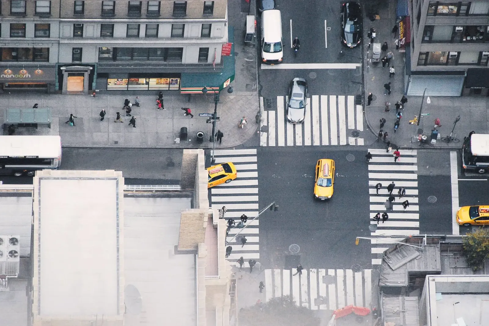 New York, USA I Miniatura di una veduta aerea in bianco e nero carta hahnemühle da Julie Travel Photography